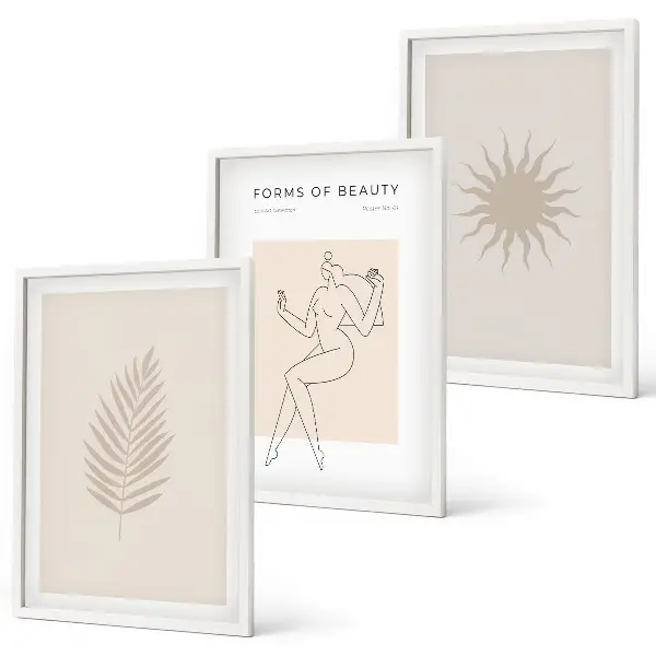 Fotowand collectie met minimalistische vormen