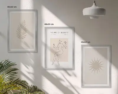 Fotowand collectie met minimalistische vormen
