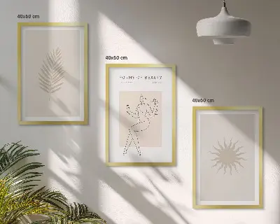 Fotowand collectie met minimalistische vormen