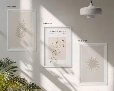 Fotowand collectie met minimalistische vormen
