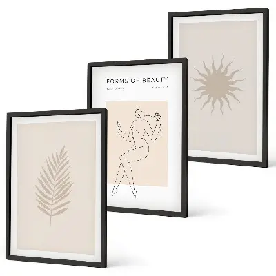 Fotowand collectie met minimalistische vormen