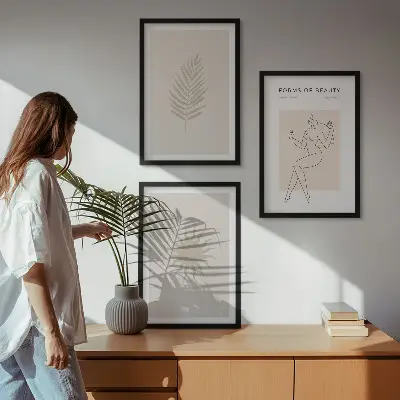 Fotowand collectie met minimalistische vormen