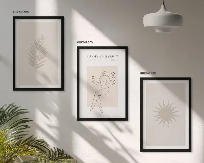 Fotowand collectie met minimalistische vormen