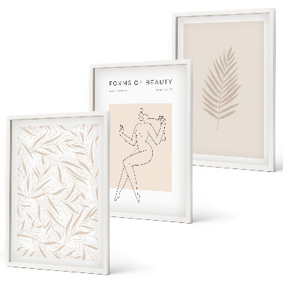 Wanddecoratie set schilderijen Motywy minimalistyczne botaniczne