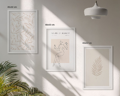 Wanddecoratie set schilderijen Motywy minimalistyczne botaniczne