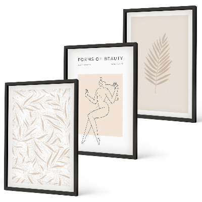Wanddecoratie set schilderijen Motywy minimalistyczne botaniczne