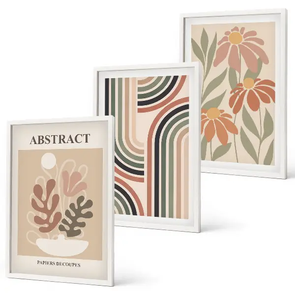Fotowand abstracte planten in pasteltinten