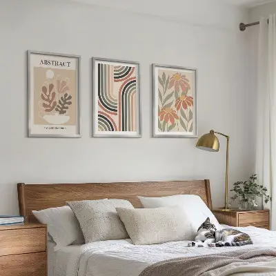 Fotowand abstracte planten in pasteltinten