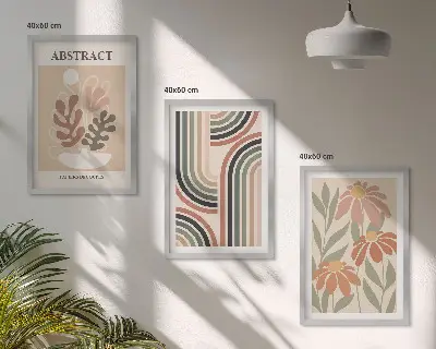 Fotowand abstracte planten in pasteltinten