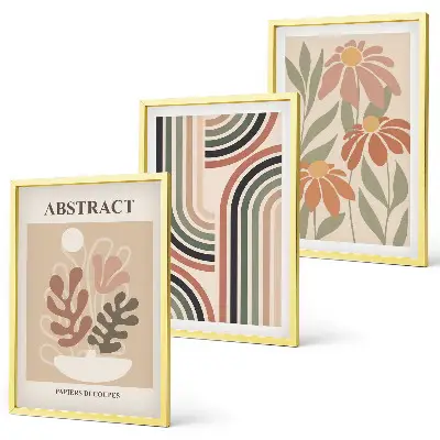 Fotowand abstracte planten in pasteltinten