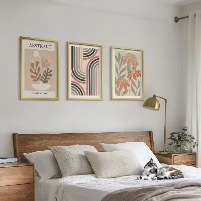 Fotowand abstracte planten in pasteltinten