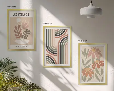 Fotowand abstracte planten in pasteltinten