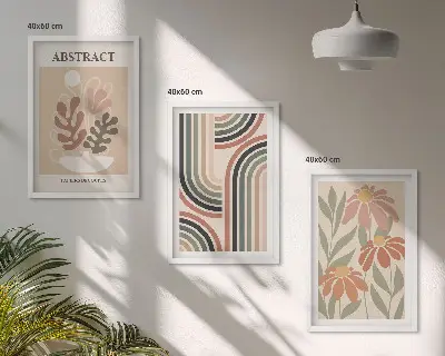 Fotowand abstracte planten in pasteltinten
