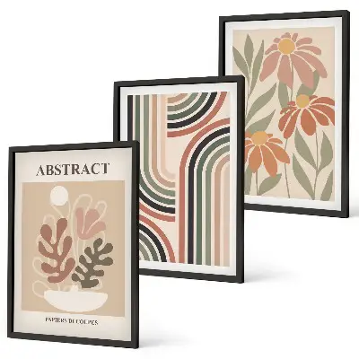 Fotowand abstracte planten in pasteltinten