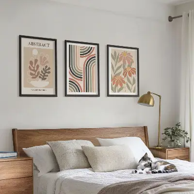 Fotowand abstracte planten in pasteltinten