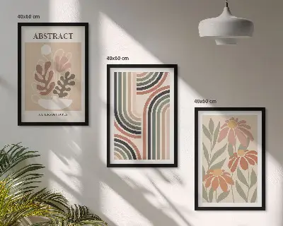 Fotowand abstracte planten in pasteltinten