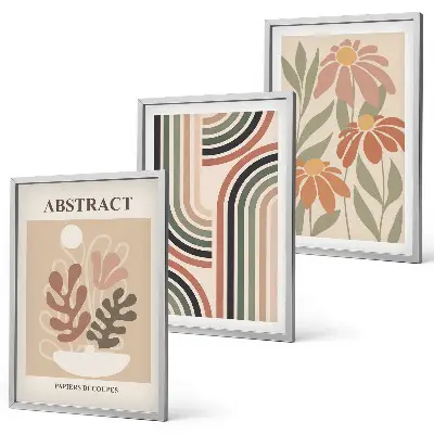Fotowand abstracte planten in pasteltinten