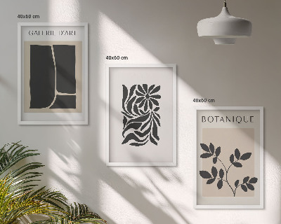 Wanddecoratie set schilderijen Abstrakcyjne wzory roślinne