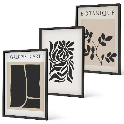 Wanddecoratie set schilderijen Abstrakcyjne wzory roślinne