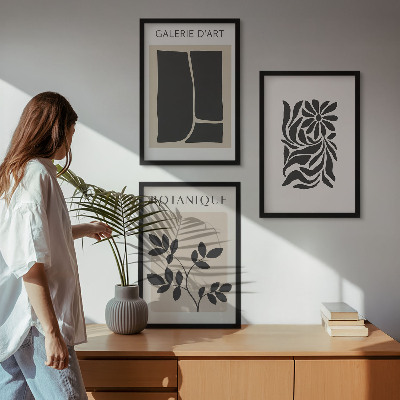 Wanddecoratie set schilderijen Abstrakcyjne wzory roślinne