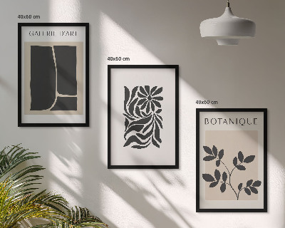 Wanddecoratie set schilderijen Abstrakcyjne wzory roślinne