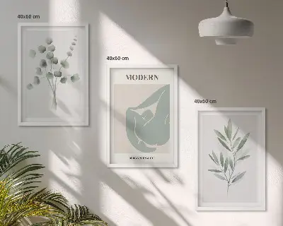 Fotowand met botanische motieven in het groen