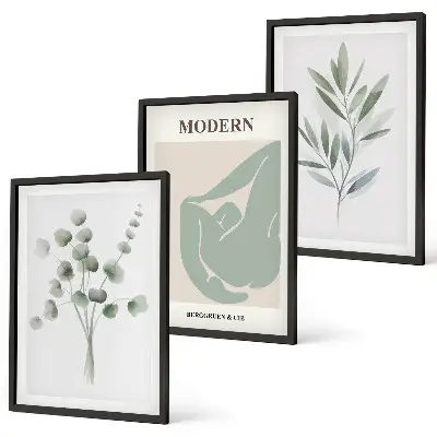 Fotowand met botanische motieven in het groen