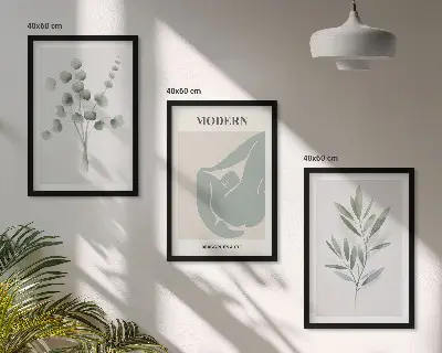 Fotowand met botanische motieven in het groen