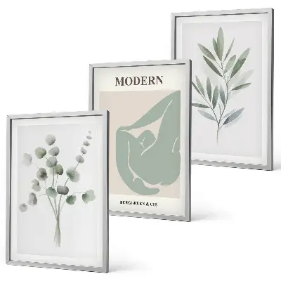 Fotowand met botanische motieven in het groen
