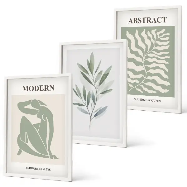 Wanddecoratieset met Matisse aquarellen in boho-stijl