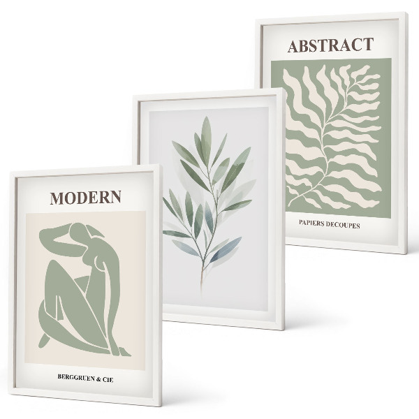 Wanddecoratie set schilderijen Wzornictwo Matisse akwarele boho
