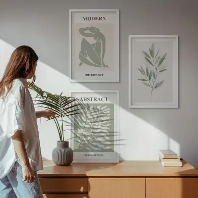 Wanddecoratieset met Matisse aquarellen in boho-stijl
