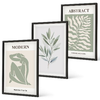 Wanddecoratie set schilderijen Wzornictwo Matisse akwarele boho
