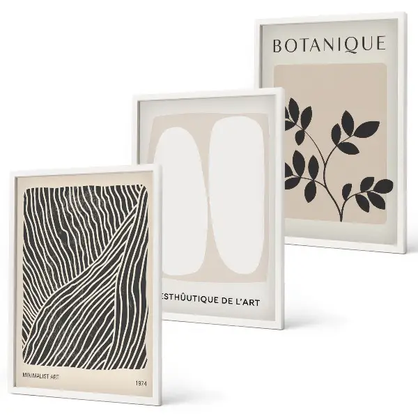 Fotowand met botanische patronen en lijnen