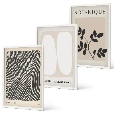 Fotowand met botanische patronen en lijnen
