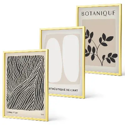 Fotowand met botanische patronen en lijnen