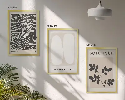 Fotowand met botanische patronen en lijnen