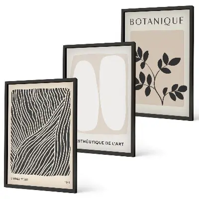 Fotowand met botanische patronen en lijnen