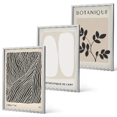 Fotowand met botanische patronen en lijnen