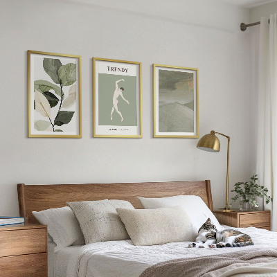 Wanddecoratie set schilderijen Roślinne wzory sylwetki abstrakcji