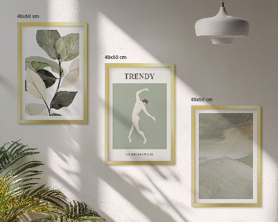 Wanddecoratie set schilderijen Roślinne wzory sylwetki abstrakcji
