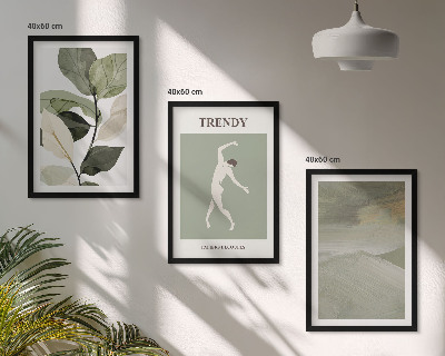 Wanddecoratie set schilderijen Roślinne wzory sylwetki abstrakcji