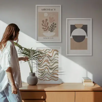 Set wanddecoratie met abstracte vormen set met abstracte patronen