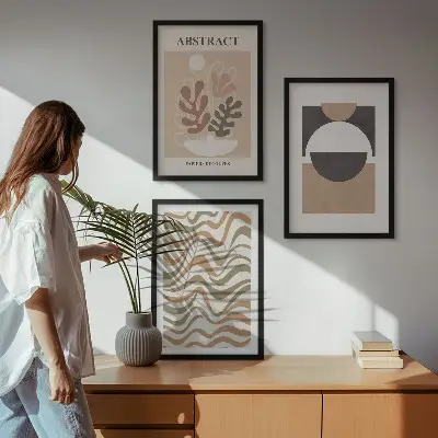 Set wanddecoratie met abstracte vormen set met abstracte patronen