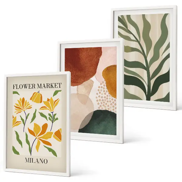 Fotowand met abstracte bloemvormen