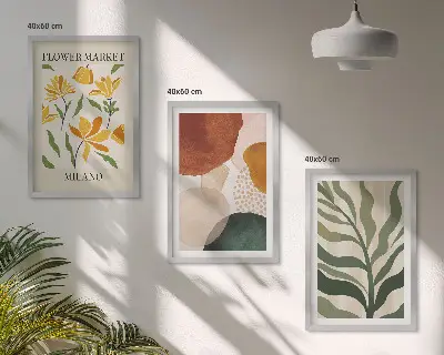 Fotowand met abstracte bloemvormen