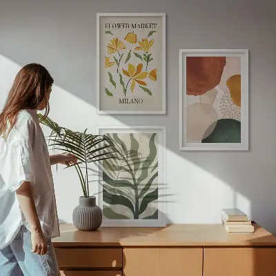 Fotowand met abstracte bloemvormen