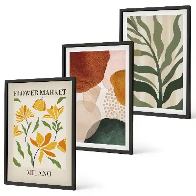 Fotowand met abstracte bloemvormen