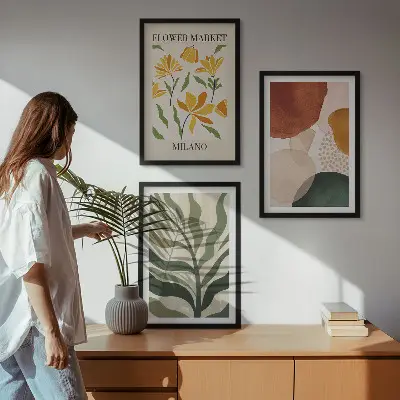 Fotowand met abstracte bloemvormen