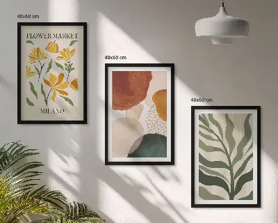 Fotowand met abstracte bloemvormen